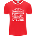 Cycling I Googled My Symptoms Cyclist Funny Mens Ringer T-Shirt FotL Red/White