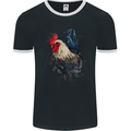 A Chicken Watercolour Mens Ringer T-Shirt FotL Black/White