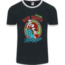 Christmas Bad Santa Funny Xmas Mens Ringer T-Shirt FotL Black/White
