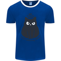 No Touchy Touchy Cat Mens Ringer T-Shirt FotL Royal Blue/White