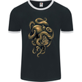 Octiger Octopus Kraken Cthulhu Tiger Mens Ringer T-Shirt FotL Black/White