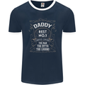 Father's Day No 1 Daddy Man Myth Legend Mens Ringer T-Shirt FotL Navy Blue/White