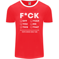 Fook Off Yeah You Me This Funny Offensive Mens Ringer T-Shirt FotL Red/White