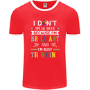 Brilliant & Busy Thinking Autism Autistic Mens Ringer T-Shirt FotL Red/White
