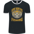 Gone Hunting Then Fishing Funny Hunter Mens Ringer T-Shirt FotL Black/White