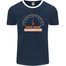 60th Birthday 60 Year Old Ageometer Funny Mens Ringer T-Shirt FotL Navy Blue/White