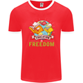 Education Is Freedom Teaching Teacher Mens Ringer T-Shirt FotL Red/White