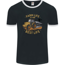 Farming Farm Life is the Best Life Farmer Mens Ringer T-Shirt FotL Black/White