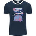Support Your Local Planet Climate Change Mens Ringer T-Shirt FotL Navy Blue/White