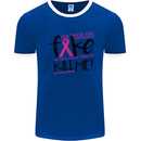 Breast Cancer Awareness Fake Boobs Mens Ringer T-Shirt Royal Blue/White
