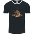 Libertad Skull Freedom Pirate Crow Raven Mens Ringer T-Shirt FotL Black/White