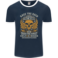 Race the Wind Motorbike Motorcycle Biker Mens Ringer T-Shirt FotL Navy Blue/White