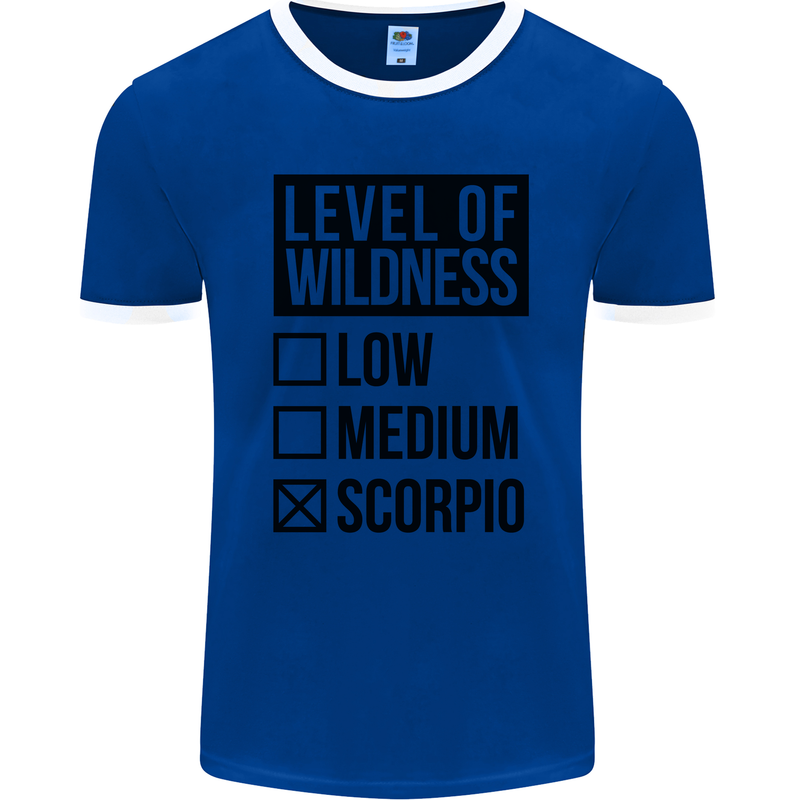 Levels of Wildness Scorpio Mens Ringer T-Shirt FotL Royal Blue/White