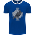 Odin Celtic Raven Viking Tattoo Cross Runic Mens Ringer T-Shirt FotL Royal Blue/White
