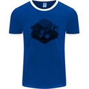 Chess Pieces Player Playing Mens Ringer T-Shirt FotL Royal Blue/White