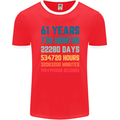 61st Birthday 61 Year Old Mens Ringer T-Shirt FotL Red/White