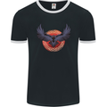 Dark Raven Norse Vikings Mens Ringer T-Shirt FotL Black/White