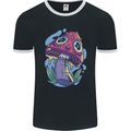 Trippy Magic Mushroom LSD Mens Ringer T-Shirt FotL Black/White