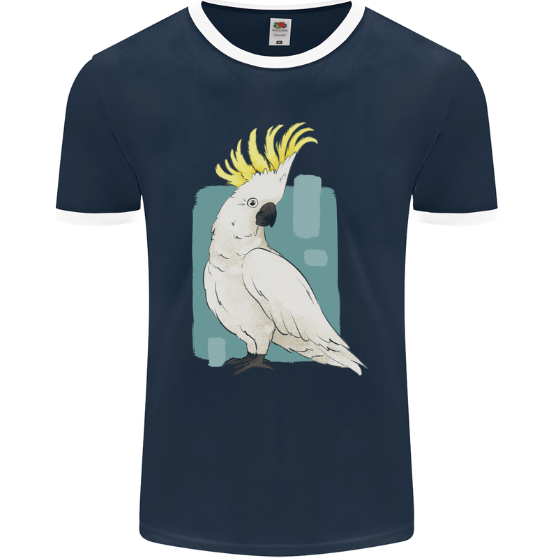 A Cockatoo Mens Ringer T-Shirt FotL Navy Blue/White