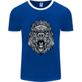 Ape Mandala Art Mens Ringer T-Shirt FotL Royal Blue/White