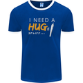 I Need a Huge Spliff Funny Weed Cannabis Mens Ringer T-Shirt FotL Royal Blue/White