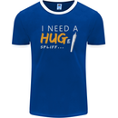 I Need a Huge Spliff Funny Weed Cannabis Mens Ringer T-Shirt FotL Royal Blue/White