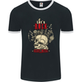 Lets Rock Heavy Metal Skull Mens Ringer T-Shirt FotL Black/White