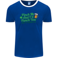 Pinch Me and I'll Punch You St Patricks Day Mens Ringer T-Shirt FotL Royal Blue/White