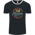 50th Birthday 50 Year Old Awesome Looks Like Mens Ringer T-Shirt FotL Black/White