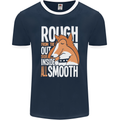 Rough Collie Inside All Smooth Funny Mens Ringer T-Shirt FotL Navy Blue/White