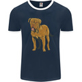 French Mastiff Dogue Bordeaux Dog Mens Ringer T-Shirt FotL Navy Blue/White