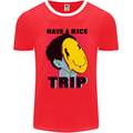 Acid Have a Nice Trip Drugs LSD Trippy Mens Ringer T-Shirt FotL Red/White
