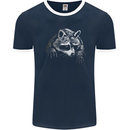 A Raccoon with an Eyepatch Mens Ringer T-Shirt FotL Navy Blue/White