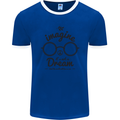 Imagine Its Not a Dream World Peace Hippy Mens Ringer T-Shirt FotL Royal Blue/White