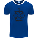 Imagine Its Not a Dream World Peace Hippy Mens Ringer T-Shirt FotL Royal Blue/White