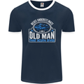 An Old Man That Scuba Dives Diver Diving Mens Ringer T-Shirt FotL Navy Blue/White