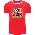 You're Looking at an Awesome Dinner Lady Mens Ringer T-Shirt FotL Red/White