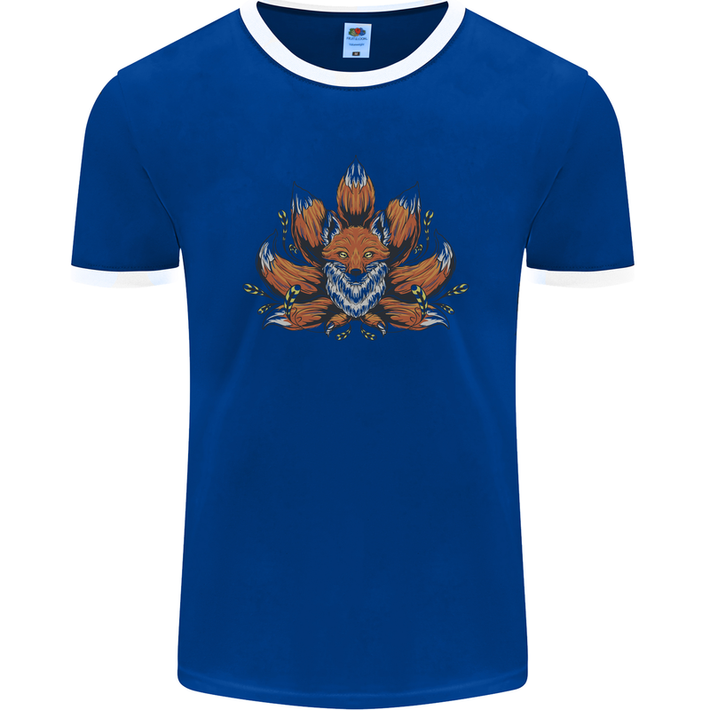 A Trippy Fox With Seven Tails Mens Ringer T-Shirt FotL Royal Blue/White