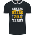 70th Birthday 70 Year Old Funny Alcohol Mens Ringer T-Shirt FotL Black/White