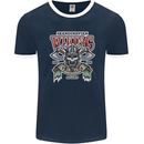 Scandinavian Viking Valhalla Odin Norse God Mens Ringer T-Shirt FotL Navy Blue/White