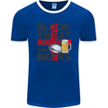 Blood Sweat Rugby and Beers England Funny Mens Ringer T-Shirt FotL Royal Blue/White