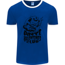 Anti Valentines Club Romance Single Day Mens White Ringer T-Shirt Royal Blue/White