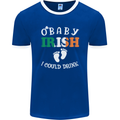 St Patricks Day Pregnant New Baby Funny Mens Ringer T-Shirt FotL Royal Blue/White