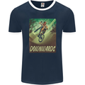 Downhill Mountain Biking DH Cycling Bicycle Mens Ringer T-Shirt FotL Navy Blue/White