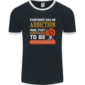 Photography Addiction Funny Photographer Mens Ringer T-Shirt FotL Black/White