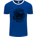 Motorcycling Motorbike Motorcycle Biker Mens Ringer T-Shirt Royal Blue/White