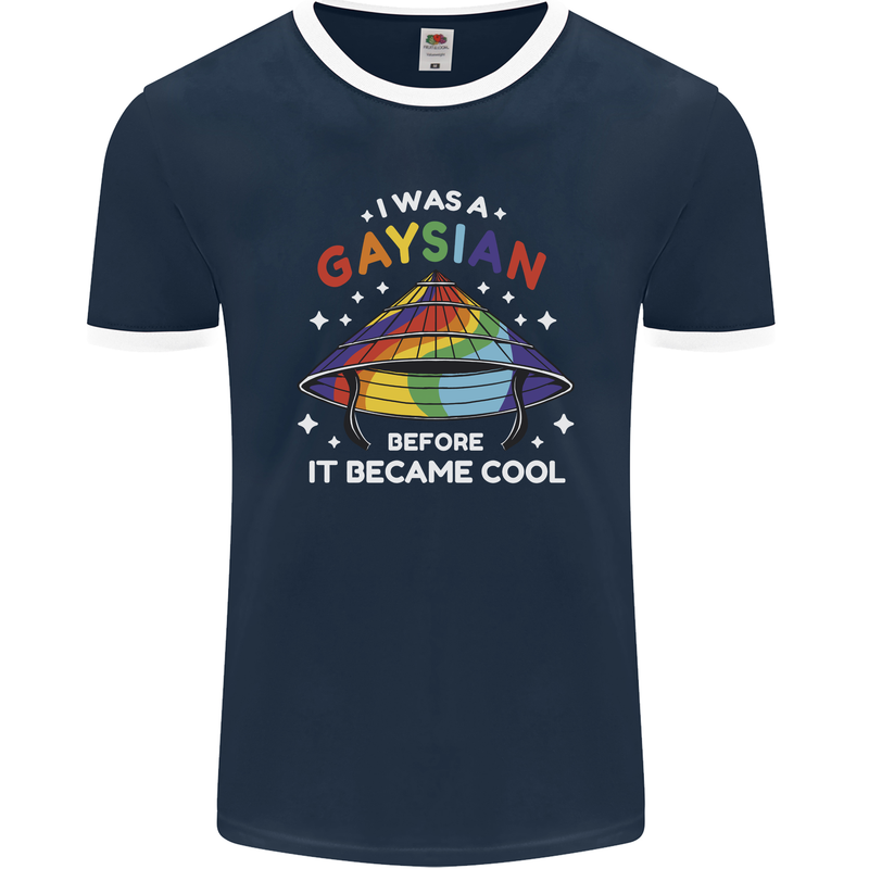 LGBT I Was a Gaysian Before it Came Cool Mens Ringer T-Shirt FotL Navy Blue/White