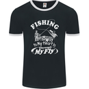 Fishing the Way to My Heart Funny Fisherman Mens Ringer T-Shirt FotL Black/White