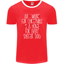 Christmas a Home for Every Shelter Dog Mens Ringer T-Shirt FotL Red/White