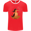 Sagittarius Woman Zodiac Star Sign Mens Ringer T-Shirt FotL Red/White